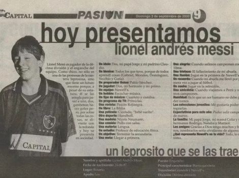 Primera entrevista Lionel Messi