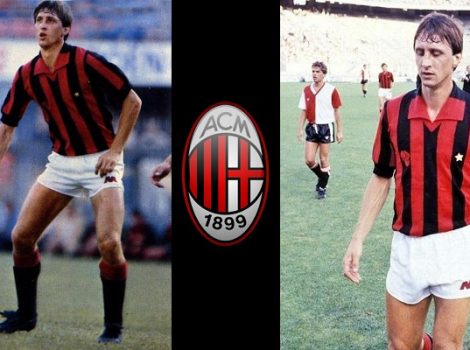 Johan Cruyff vestint la samarreta de l'AC Milan